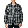 thumbnail image 5 of Alpine Swiss Mens Henry Quilted Flannel Jacket Warm Plaid Shacket Snap Buttons Winter Work Coat For Cold Weather BKGY LRG, 5 of 7