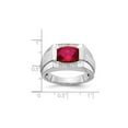 thumbnail image 3 of Gem & Harmony Mens 3.75 Carat (Ctw) Lab Created Ruby Ring in Sterling Silver for Men, 3 of 6