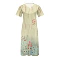 thumbnail image 4 of Dyegold Sundresses for Women Casual Beach - Womens Summer Dresses V-Neck Short Sleeve Vintage Floral Print Plus Size Maxi Sun Dress ​Summer Beach ​Holiday ​Dresses, 4 of 5