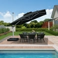 thumbnail image 3 of PURPLE LEAF 11FT Deluxe Square Patio Umbrella, Large Offset Cantilever Umbrella with 360° Rotation, Black, 3 of 14