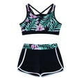 thumbnail image 6 of Sholeno Kids Girls 3 Piece Swimwear Rash Guard Long Sleeve Shirt Shorts UPF 50+ Swimsuits Bathing Zipper Lily 12, 6 of 7