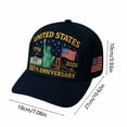 thumbnail image 2 of U.S. 250th Anniversary Retro Washed Cap, Adjustable U.S. 250th Anniversary Tribute Hat, Patriotic Cap(Blue), 2 of 4