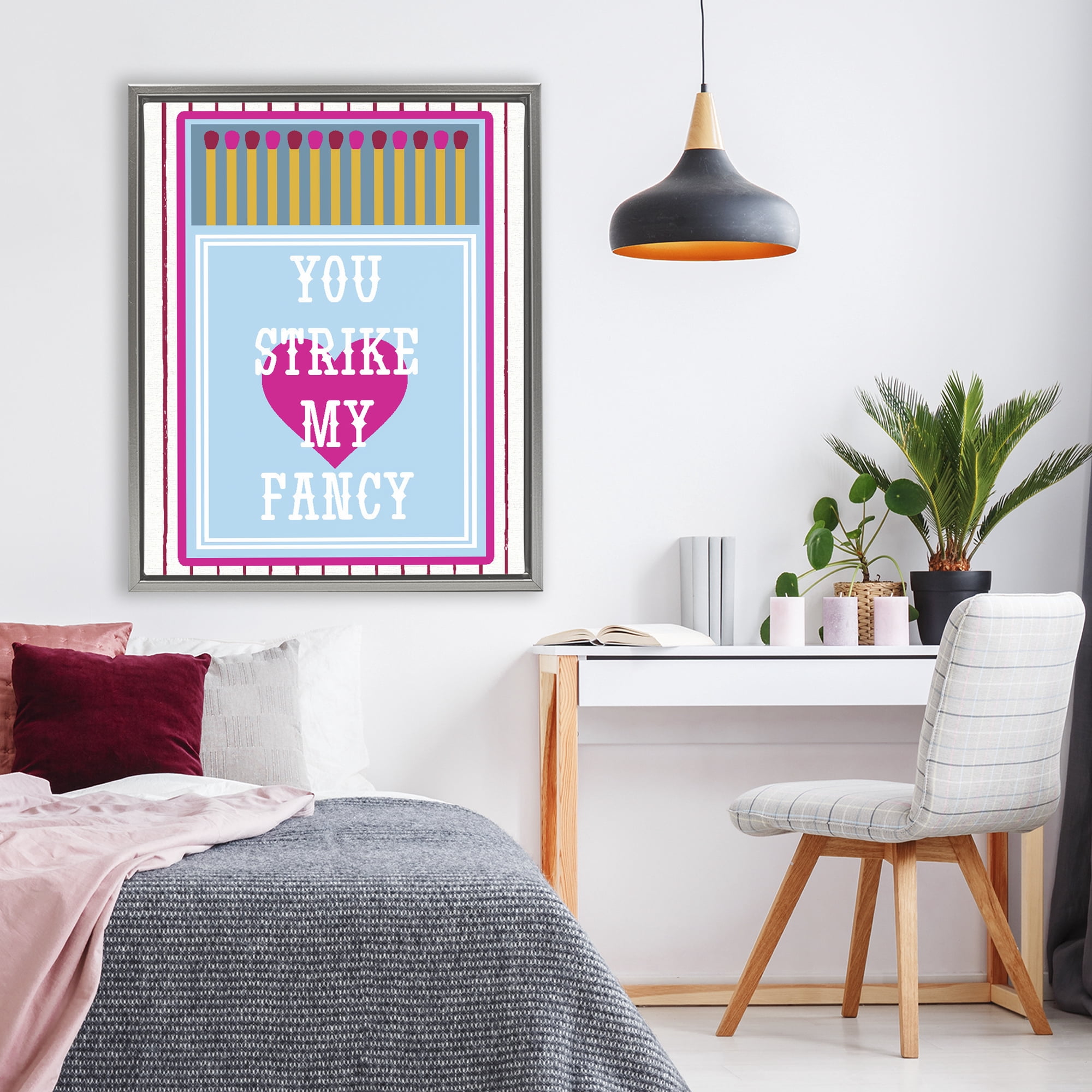 Stupell Industries You Strike My Fancy Gray Framed Floater Canvas Wall Art, design by Lil' Rue