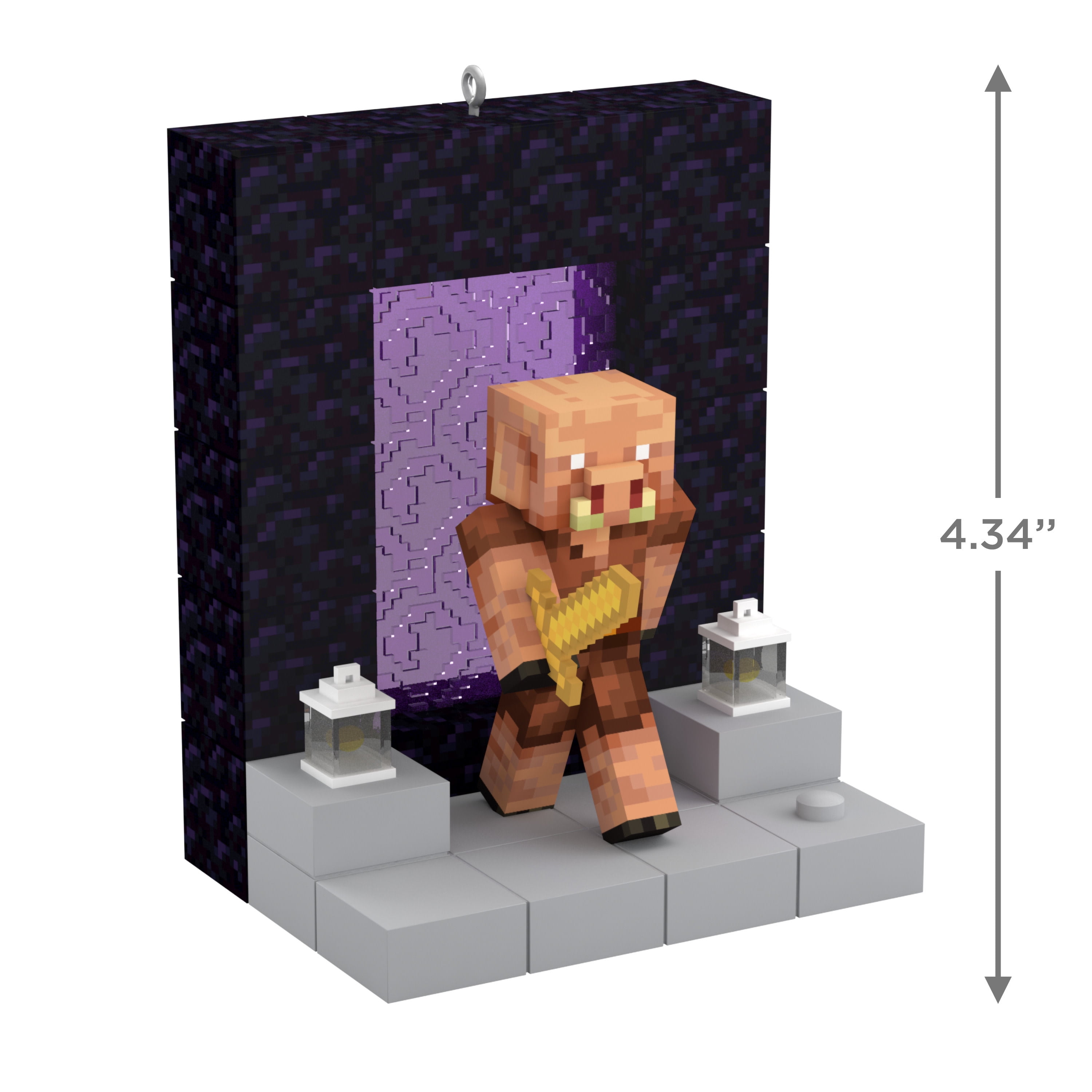 Hallmark Keepsake Minecraft Nether Portal Christmas Ornament, Lights Up, 1 Count, 3.47 x 4.34 x 2.9 Inches