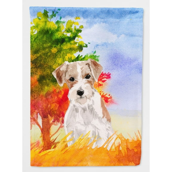 Carolines Treasures CK1928CHF Jack Russell Terrier Fall Flag Canvas House Size  Large multicolor
