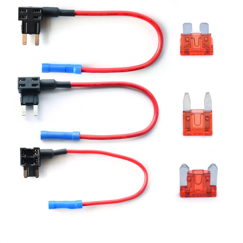 3Pack Car AddaCircuit Fuse Adapter w/ Standard & Mini TAP Blade Fuse