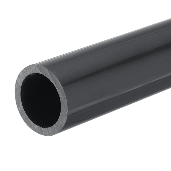 Rigid Round Pipe 24.8mm ID 32mm OD 20cm/8" Length Dark Grey High Impact for Water Pipe, Crafts
