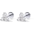 thumbnail image 5 of PAVOI Rhodium Plated Solid 925 Sterling Silver Post Cubic Zirconia Flat Back Earrings for Women | Cartilage Earring | Helix Piercing Jewelry | Small Trinity Stud Earrings, 5 of 7