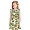 thumbnail image 1 of Fotbe Green Hawaii Palms Vestido de Dormir para Niñas de 3 a 10 Años, Mangas Cortas, Estilo Princesa, Pijama Camisón con Mangas Voladas-Small, 1 of 6