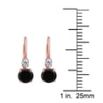 thumbnail image 2 of AoneJewelry Black & White Diamond Leverback Earring for Women | 14K Rose Gold 2.10 Carat 4 Stone Round Cut Prong Setting Genuine Diamond, 2 of 5