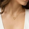 thumbnail image 2 of Turandoss Dainty 14K Gold Plated Simple Big Hollow Heart Pendant Choker Necklace for Women Girls Cute Trendy Jewelry Personalized Easter Birthday Gifts for Women Girls Her, 2 of 7