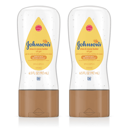 (2 Pack) Johnson's Baby Oil Gel with Shea & Cocoa Butter, 6.5 fl. oz