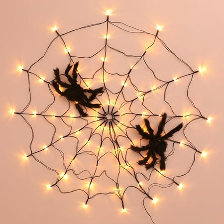 

LeKY 1 Set Hanging Lamp 8 Lighting Modes Waterproof Energy-saving High Brightness Non-Glaring Enhance Atmosphere Plastic Spider Web LED Light with Remote Control Set for Home