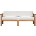 thumbnail image 6 of Modway Bayport Outdoor Patio Teak Wood 2-Seater Loveseat in Natural White, 6 of 12