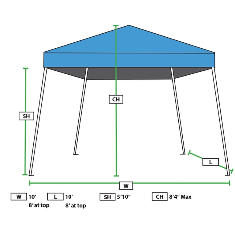 King Canopy Outdoor Easy Quick Set Slant Leg 10'x10' Instant Pop