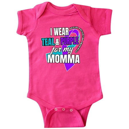 

Inktastic Suicide Prevention I Wear Teal and Purple for My Momma Gift Baby Boy or Baby Girl Bodysuit