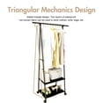 2Tier Triangle Clothes Rack with Wheels, Portable Laundry Coat Organizer, Black