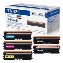 5 Pack TN-431 Toner Cartridge Replacement for Brother TN431 Ink MFC-L9570CDWT Printer (2BK 1C 1Y 1M)