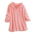 thumbnail image 1 of Kcodviy Chandail à Capuchon Décontracté Uni en Peluche pour Femmes, Chandail à Capuchon à Manches Longues pour Femmes, Chandail à Capuchon Mince pour Femmes, Blouse, Hauts, 1 of 4