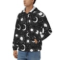 thumbnail image 3 of Wukai Crescent and Stars Print Men's Zip-Up Hoodie,Fleece Full-Zip Hoodie for Men, Hooded Sweatshirt-Small, 3 of 5