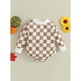 thumbnail image 2 of FOCUSNORM Combinaison Décontractée pour Bébés Garçons Automne Manches Longues Col Rond Imprimé Sun Pumpkin à Carreaux, 2 of 7