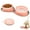 Pink, variant on Threns Foldable Dog Bowl 2 in 1 Silicone Pet Food and Water Bowl with Carabiner Portable Double Compartment Dish for Travel Camping Hiking Puppy Essential (Brown or Pink)