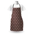 thumbnail image 3 of Abstract Apron, Ethnic Flourishing Antique Motifs in Circular Ornamental Repetition, Unisex Kitchen Bib with Adjustable Neck for Cooking Gardening, Adult Size, Dark Maroon Champagne, by Ambesonne, 3 of 4