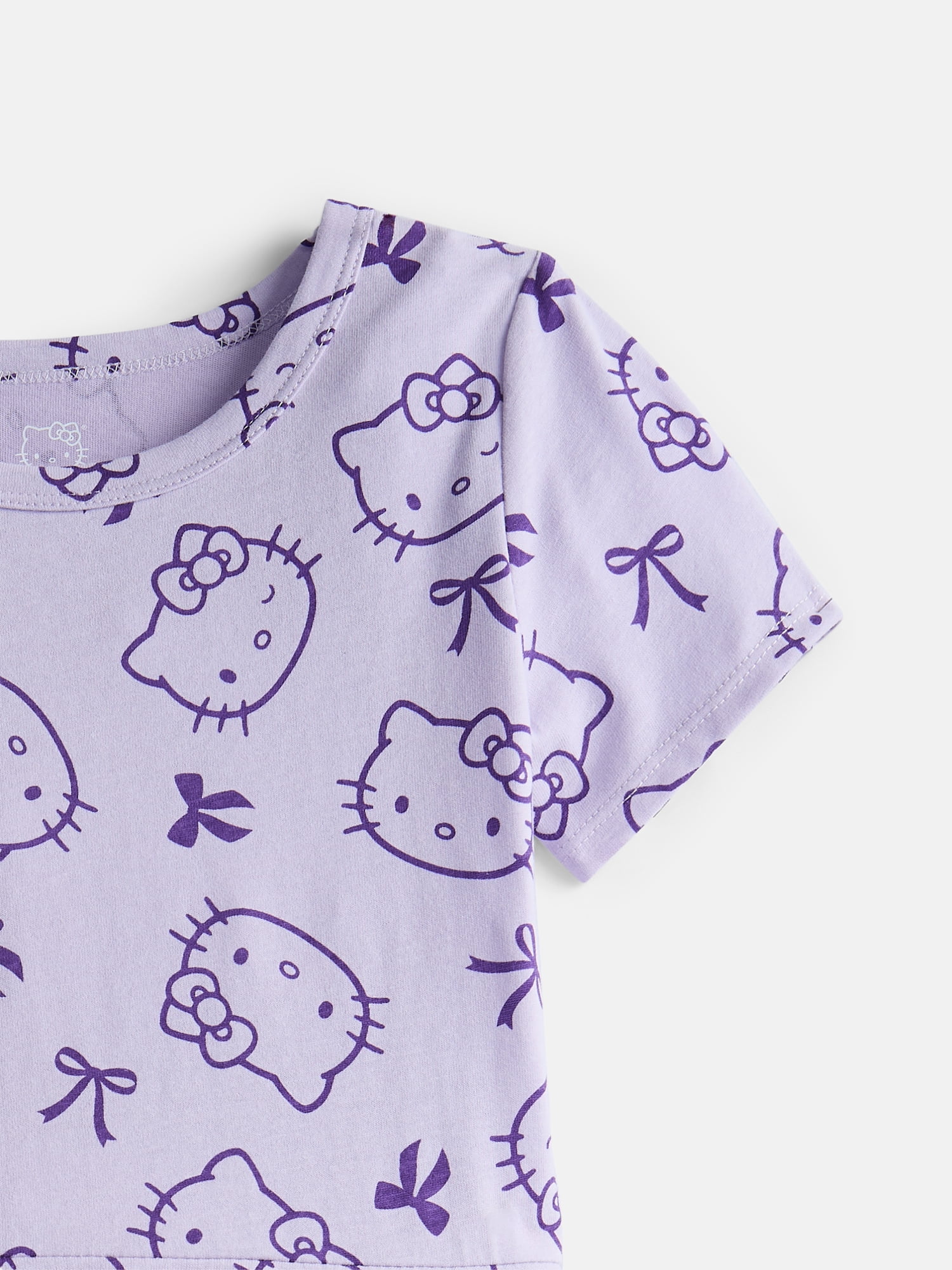 Hello Kitty Girls Print Skater Dress with Short Sleeves, Sizes 4-12