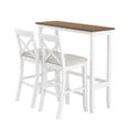 thumbnail image 5 of Bellemave 3 Piece Pub Table and Chair Set, Wood Bar Height Dining Set Kitchen Breakfast Nook with 2 Upholstered Chairs for Small Places, Rectangle Furniture (Gray+Beige), 5 of 8