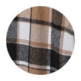 thumbnail image 7 of Ecqkame Womens Plaid Coats Woolen Button Front Chest Pocket Lapel Jackets Casual Long Sleeve Daily Street Outerwear Khaki XXL, 7 of 7
