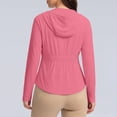 thumbnail image 5 of Hurxie Womens Athletic Jacket Hoodie Zip Up Cropped Lightweight Jackets UPF 50+ Sun Protection Long Sleeve Workout Shirt Pink,S, 5 of 7