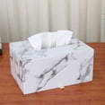thumbnail image 4 of Cubierta rectangular para caja de pañuelos de mármol, soporte para caja de pañuelos faciales para decoración de tocador, baño, dispensador de pañuelos para el hogar, escritorios, mesitas de, 4 of 4