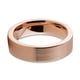 Tungsten Wedding Band Ring 6mm for Men Women Comfort Fit 18K Rose Gold Plated Plated Pipe Cut Flat Brushed Polished Lifetime Guarantee – image 3 sur 5