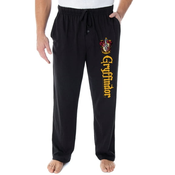 Harry Potter Men's Hogwarts Castle School House Crest Pajama Pants - 5 Styles