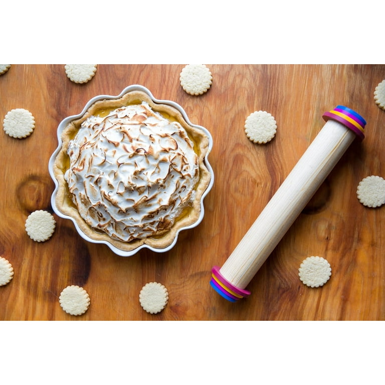 Rolling Pin Rings, dough, , Take the guesswork out of baking! With  these silicone rolling pin rings you'll get perfectly even dough EVERY  time. Get it on 