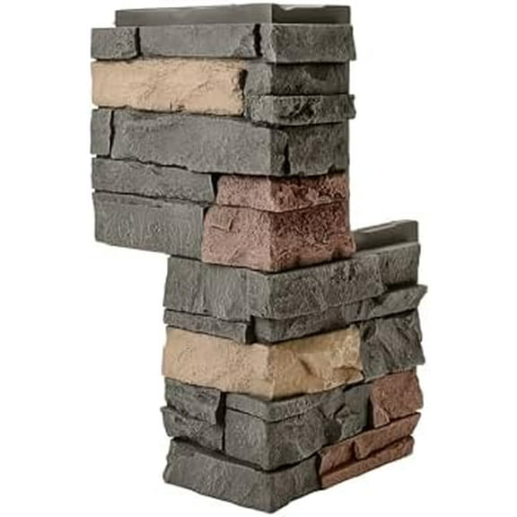 GenStone Faux Stacked Stone 90 Degree Outside Corner Panel 22.5