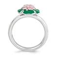 thumbnail image 2 of 925 Sterling Silver Water Lily Stackable Ring Flower Leaf, 2 of 7