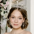 thumbnail image 3 of Crystal Tiara Crowns for Women - Sparkling Princess Tiara for Bride, Fashion Bridal Headband Hair Accessories for Wedding Birthday Prom Silver, 3 of 4