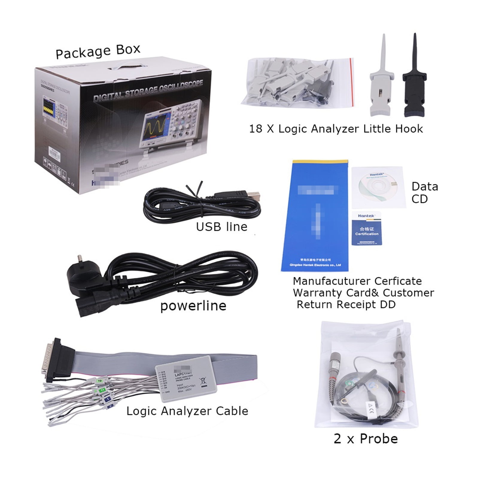MSO5202D 200MHz 2 In 1 Digital Oscilloscope 2 Channels 1GSa/s + Analyzer 16 Logical Channels 800*480