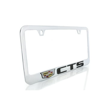 Cadillac CTS Brass License Plate Frame with Chrome Finish (2 hole)