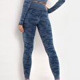 thumbnail image 6 of Bigersell Blue Yoga Pants for Women Yoga Full Length Pants Camouflage High Waist Hip Tights Quick-Drying Stretch Seamless Yoga Pants Yoga Pants with Elastic Waist for Ladies, 6 of 9