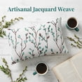 thumbnail image 5 of REGALWOVEN 2 Pcs Classical Embroidery Jacquard Teal Decoration Throw Pillow Cover Pattern Pillow Cases for Outdoor Indoor Green Flower 12" x 20", 5 of 6