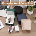 thumbnail image 3 of Estuche de viaje para reloj, caja de almacenamiento de reloj de cuero PU, soporte para un reloj, organizador, rollo de reloj portátil para hombres y mujeres, regalo de cumpleaños y aniversario, negro, 3 of 6