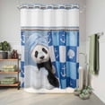 thumbnail image 6 of No Hook Shower Curtain, Funny Panda Shower Curtains for Bathroom with See Through Top Window, Cute Art Modern Lovely Animals on Showering Blue Waterproof & Washable Bath Curtain Extra Long 72"x96", 6 of 9