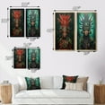 thumbnail image 4 of Designart "Amazon Shaman Wisdom Keeper of the Forest I" Folk Religion Framed Wall Art Set Of 2 - Traditional Green Frame Gallery Set For Office Decor, 4 of 6