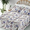 thumbnail image 3 of Ambesonne Ethnic Fitted & Flat Sheet with Sham 3 Pcs Set, Feathers Circles Pattern Art, Twin, Dark Lavender Dried Rose, 3 of 5