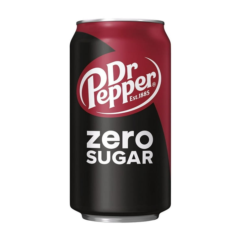 Dr Pepper Zero Sugar Soda Pop, 12 fl oz, 24 Pack Cans