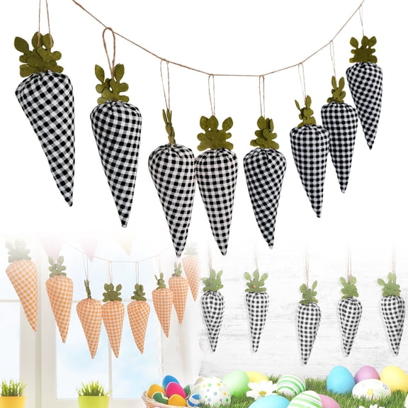 FXMLRLK Easter Carrot Banner, Easter Garland Wall Hanging Decorations, Bunny Birthday Decorations for Party Home Photography Props(Black)