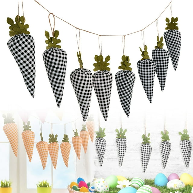 Easter Carrot Garland – Rustic Bunny-Themed Hanging Decor with Natural Jute Rope for Wall, Tree & Party | Perfect Spring Photo Prop & Festive Home Decoration