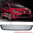 thumbnail image 3 of Ikon Motorsports Compatible with 10-14 Golf MK6 Honeycomb GTI Black Chrome Trim Front Upper+Lower Grille ABS, 3 of 7